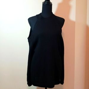 Caren Sport Black Cold-Shoulder Sweater